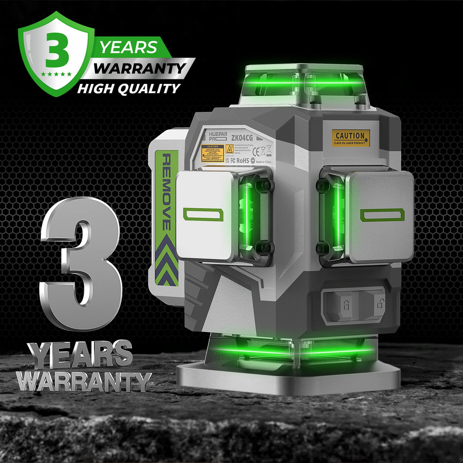 Huepar Pro ZK04CG Laser Level - 4D Laser Levels