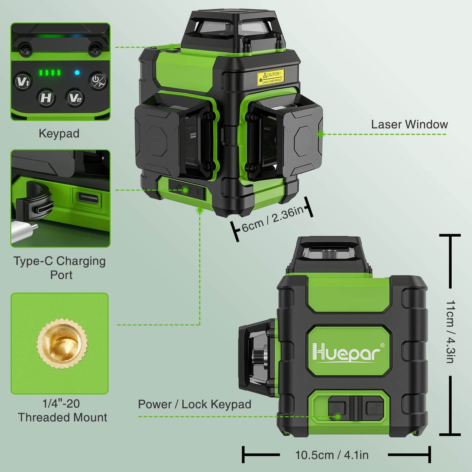 Huepar HM03CG Laser Level - 3D Laser Levels