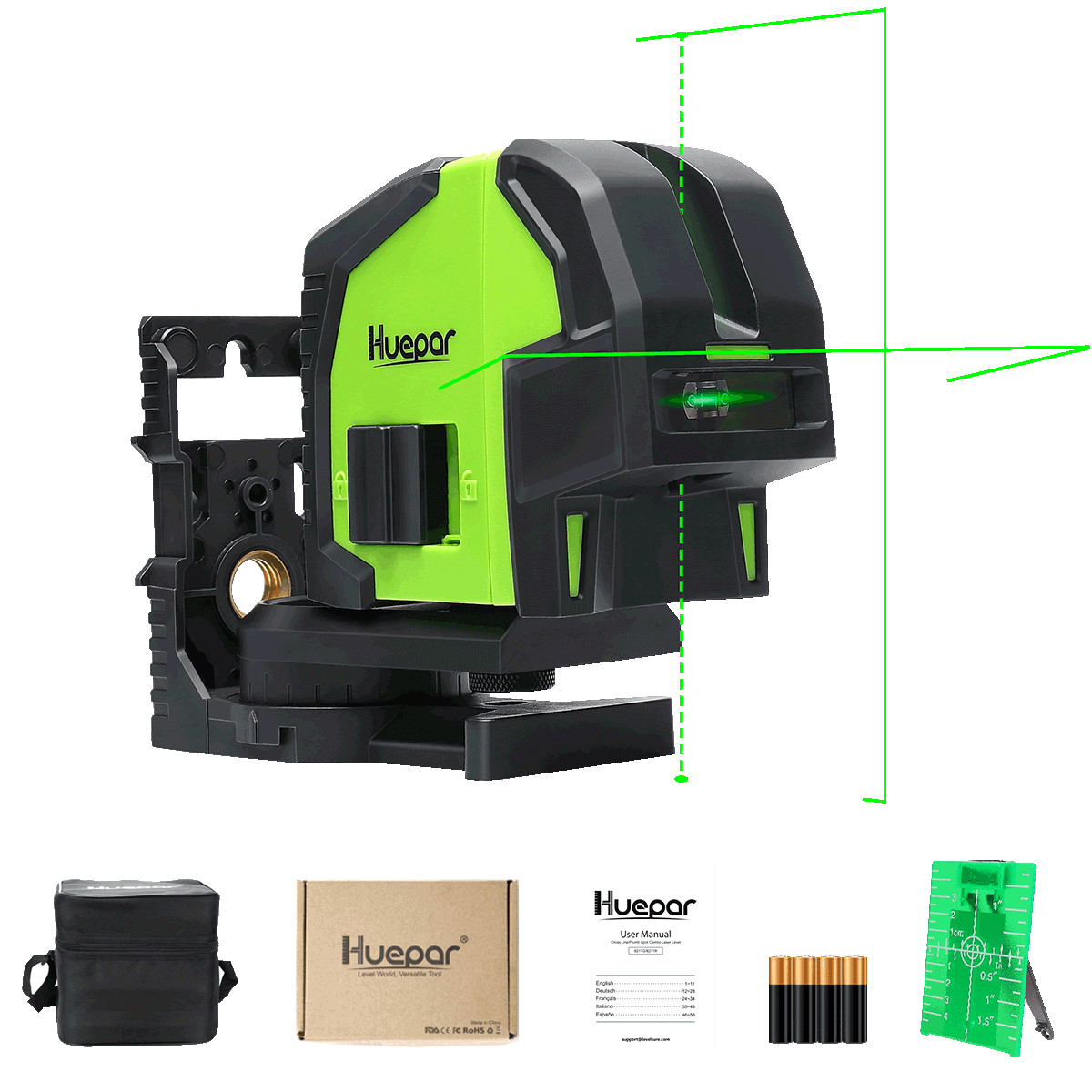 Huepar 8211G Laser Level 8211G - Cross Line Laser Level