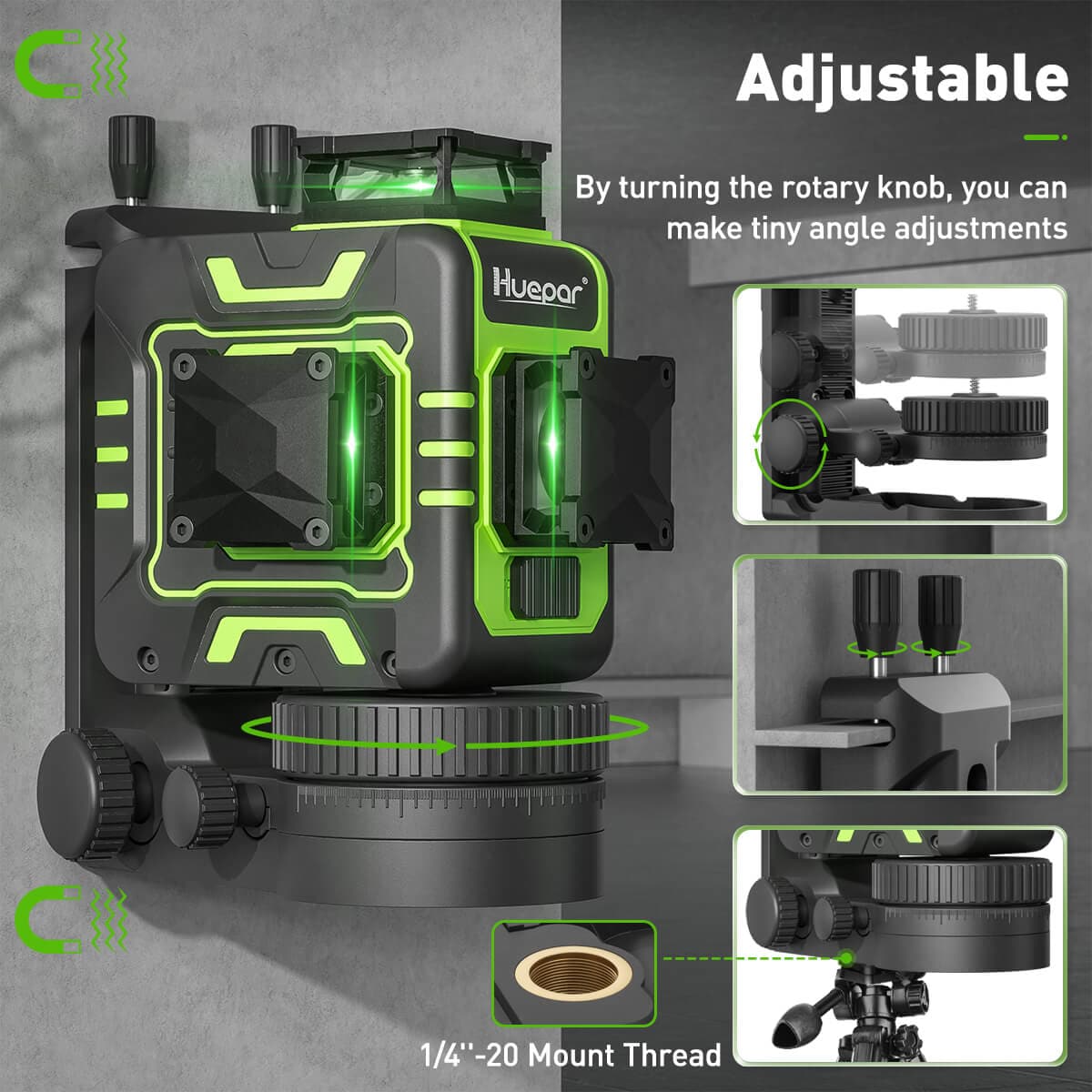 Huepar R03CG Laser Level - 3D Laser Levels