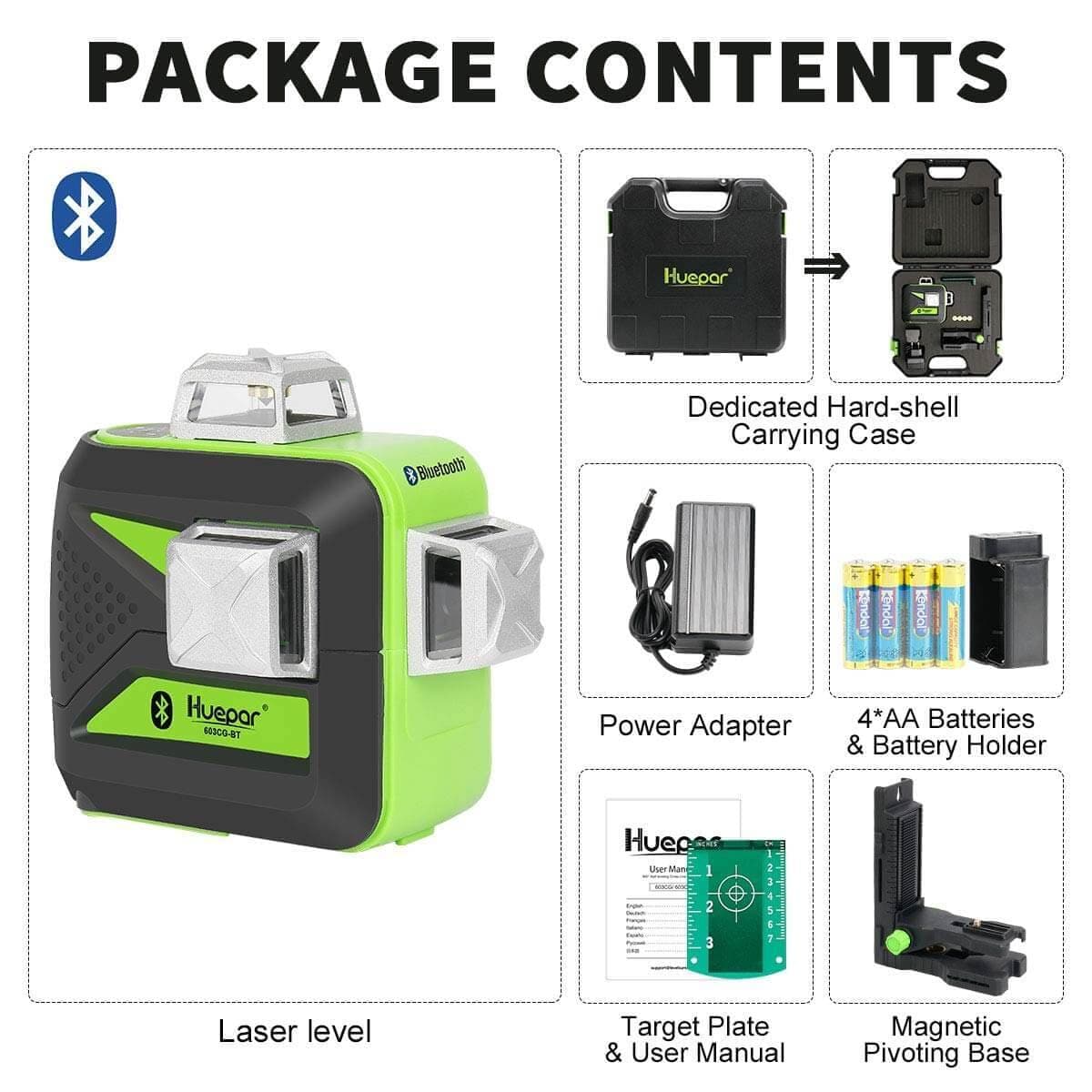 Huepar 603BT-H Laser Level - 3D Laser Levels