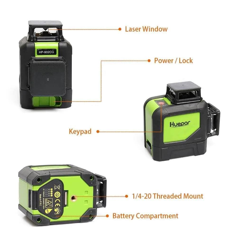 Huepar 902CG Laser Level - 2D Laser Levels
