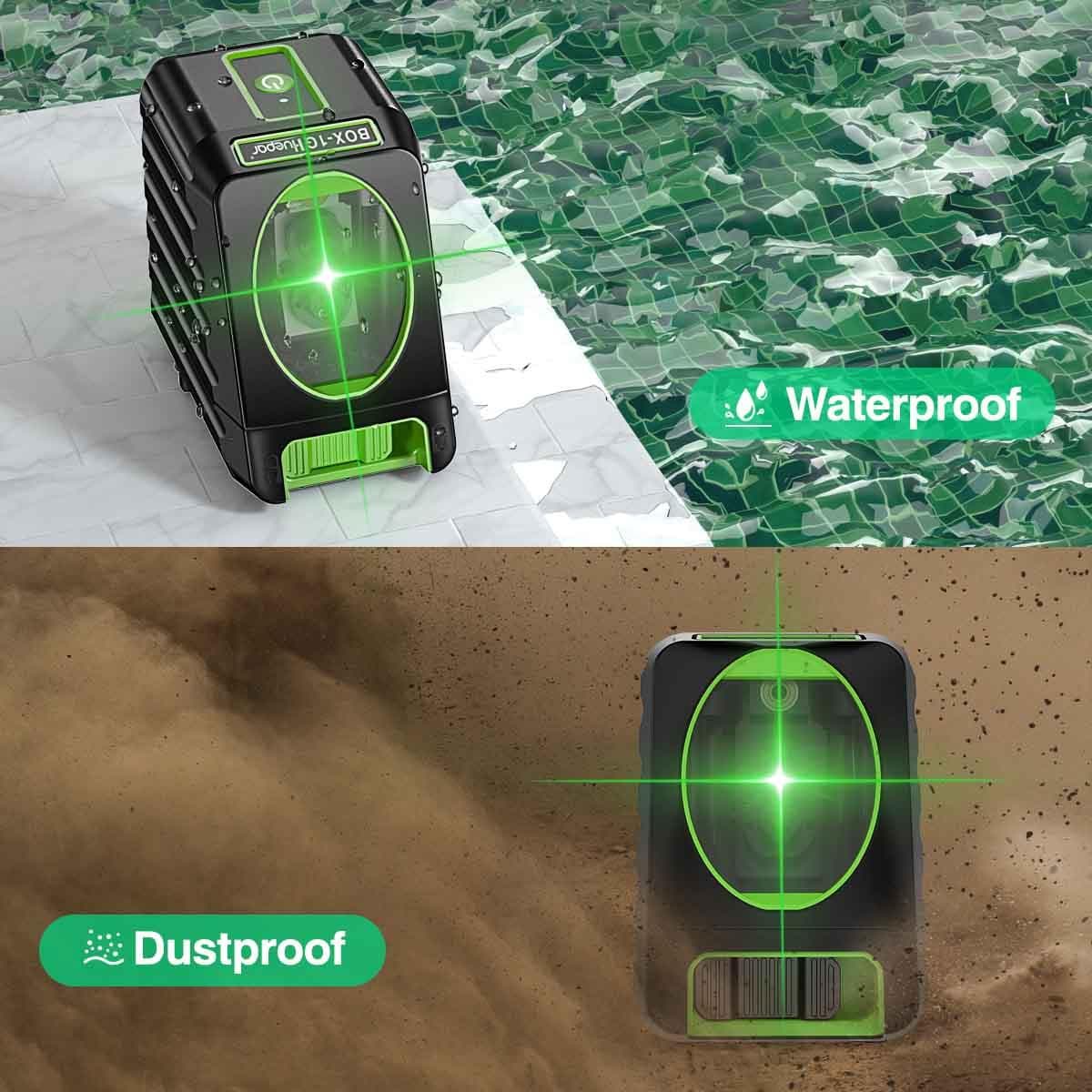 Huepar BOX1G Laser Level - Cross Line Laser Level