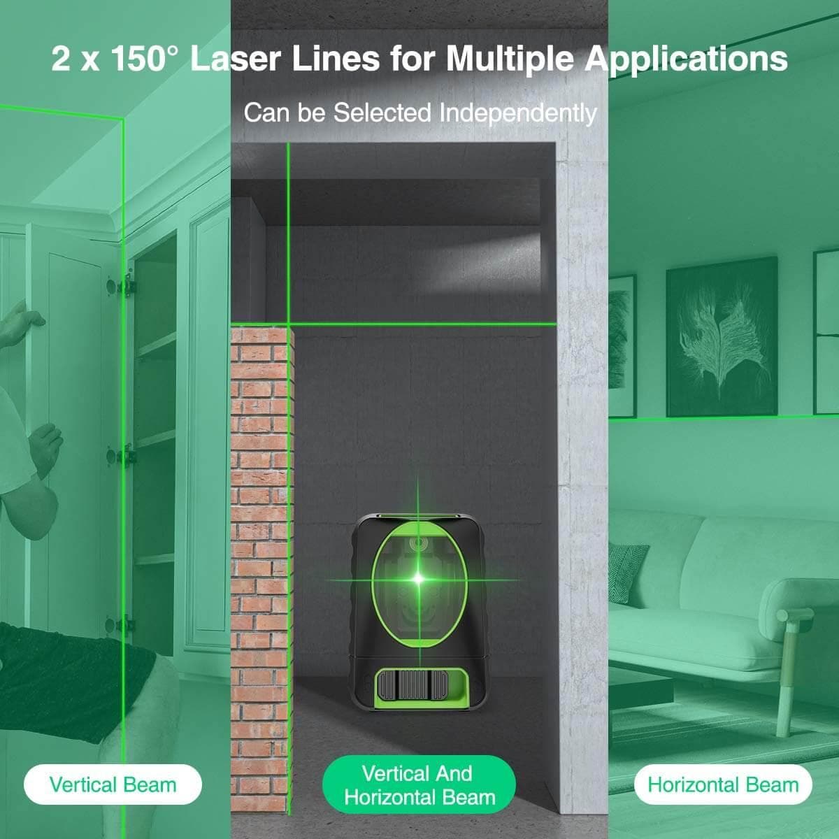 Huepar BOX1G Laser Level - Cross Line Laser Level