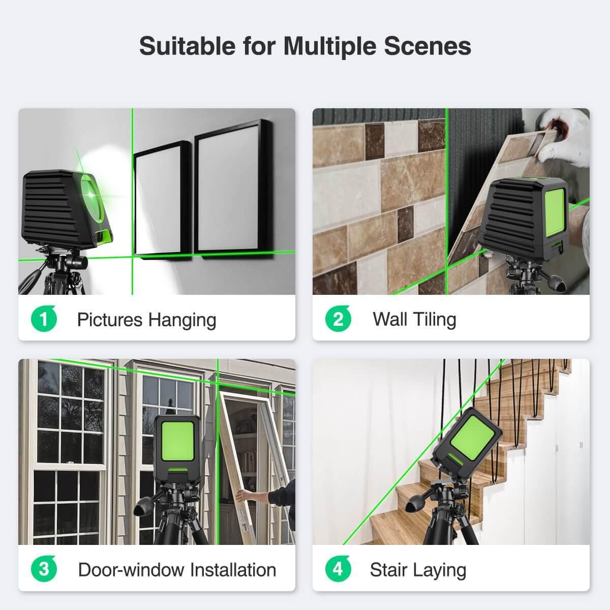 Huepar BOX1G Laser Level - Cross Line Laser Level