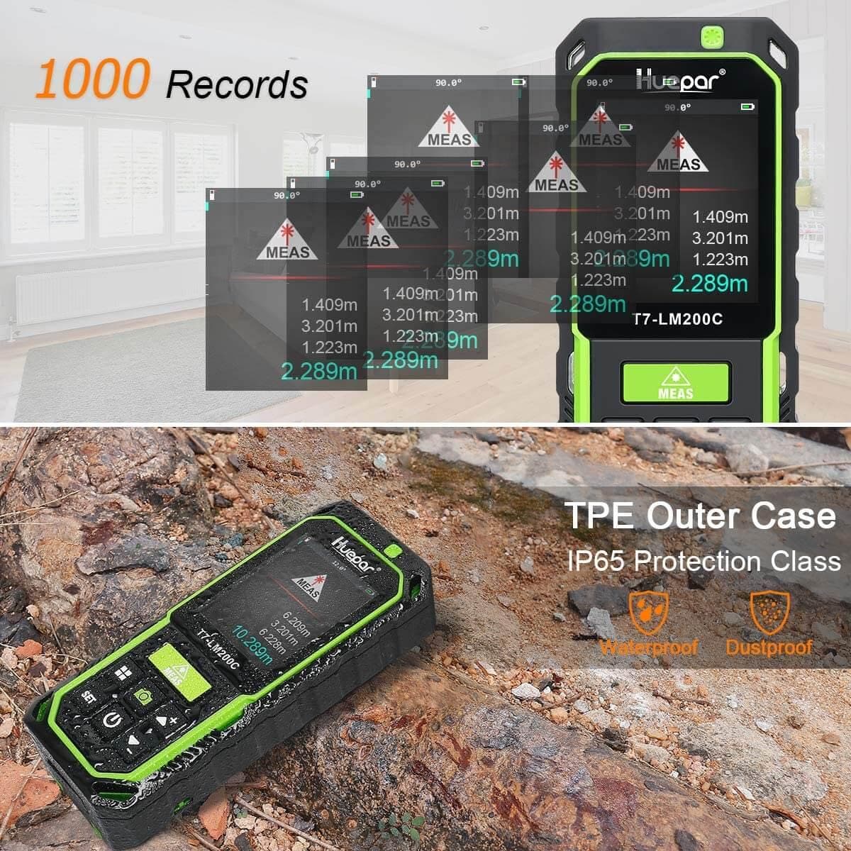 Huepar LM200C - 200M Laser Distance Meter - Laser Distance Meter