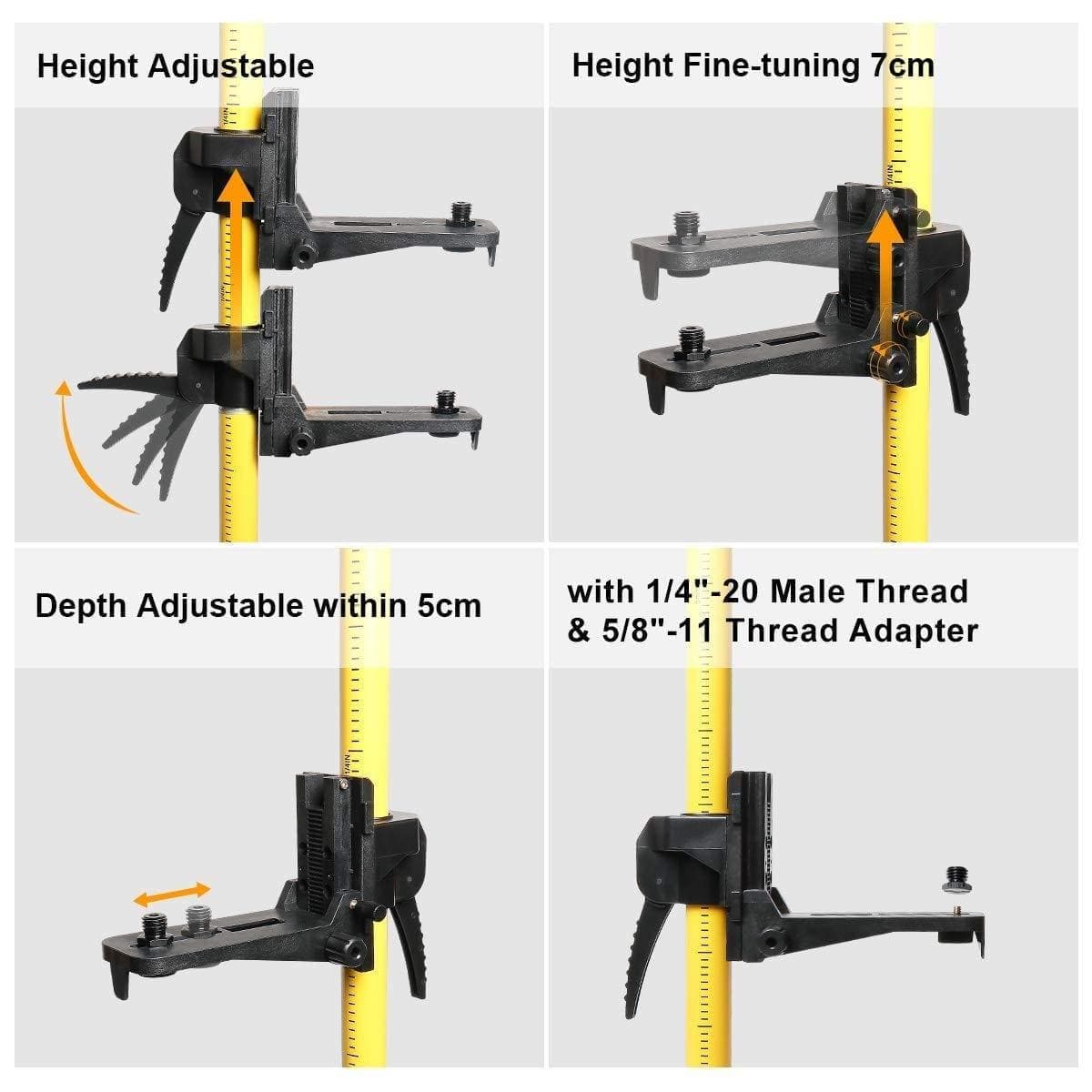 Huepar LP36 - 3.7m/12ft Laser Telescoping Pole - Tripods