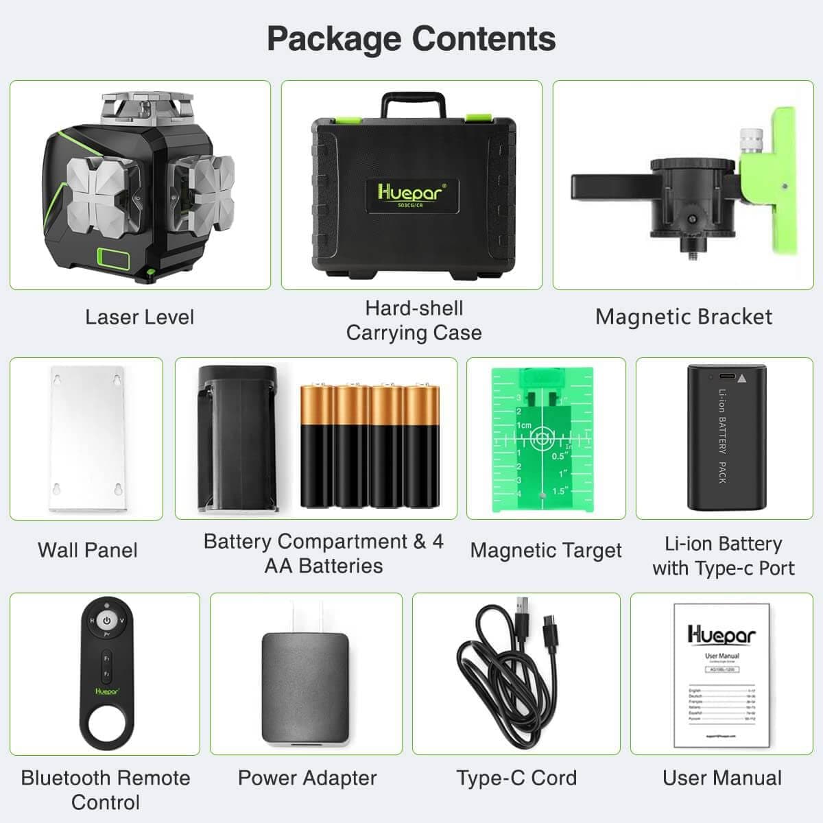 Huepar S03CG Laser Level - 3D Laser Levels