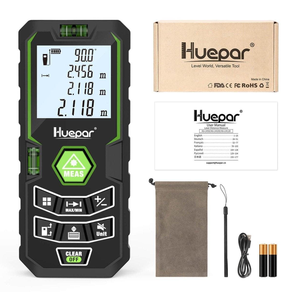 Huepar X6-LM50 - 50M Laser Distance Meter - Laser Distance Meter