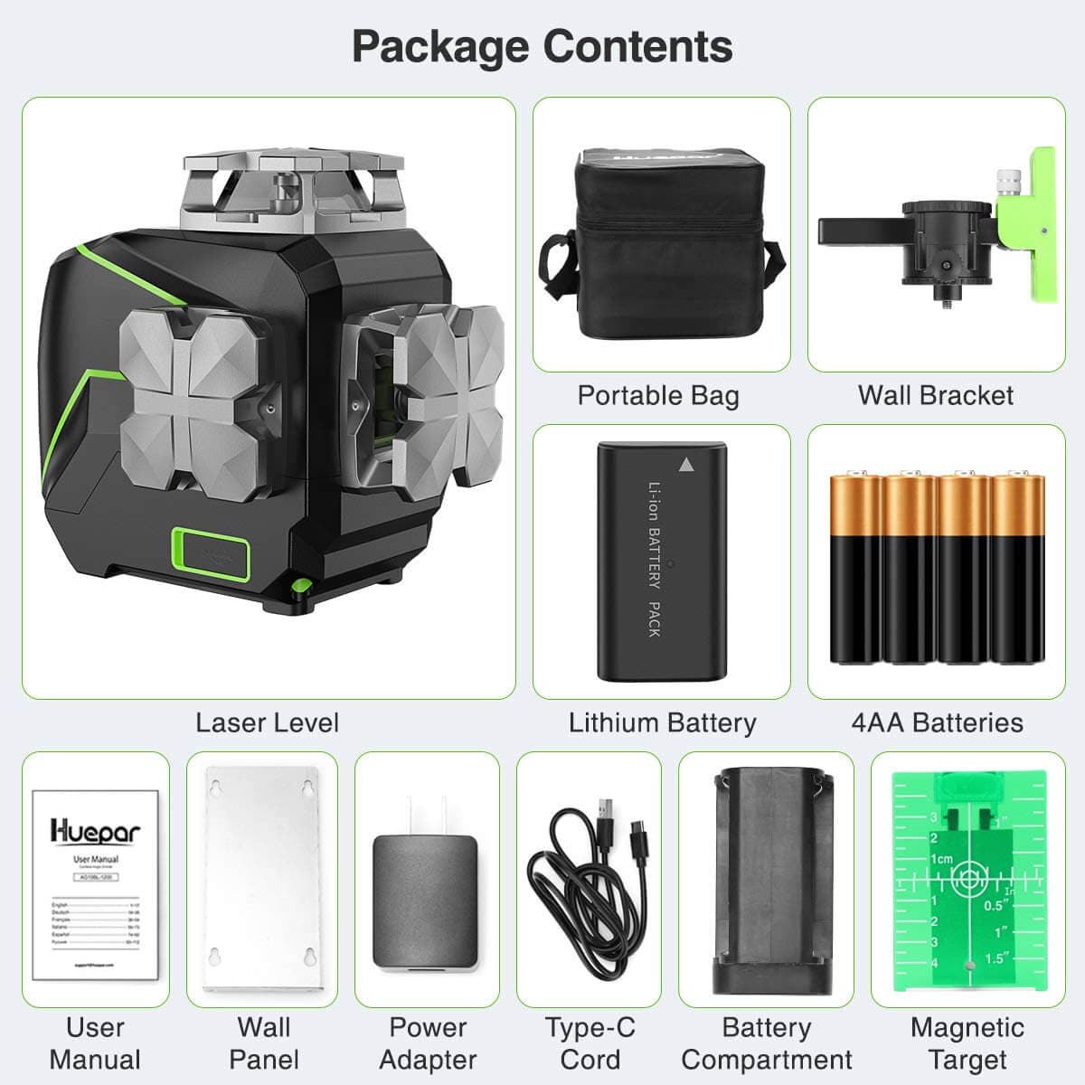 Huepar S02CG Laser Level - 2D Laser Levels