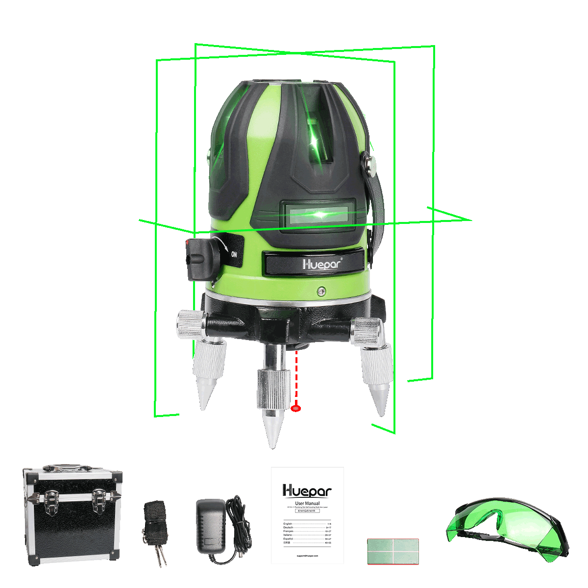 Huepar 6141G Laser Level 6141G - Cross Line Laser Level