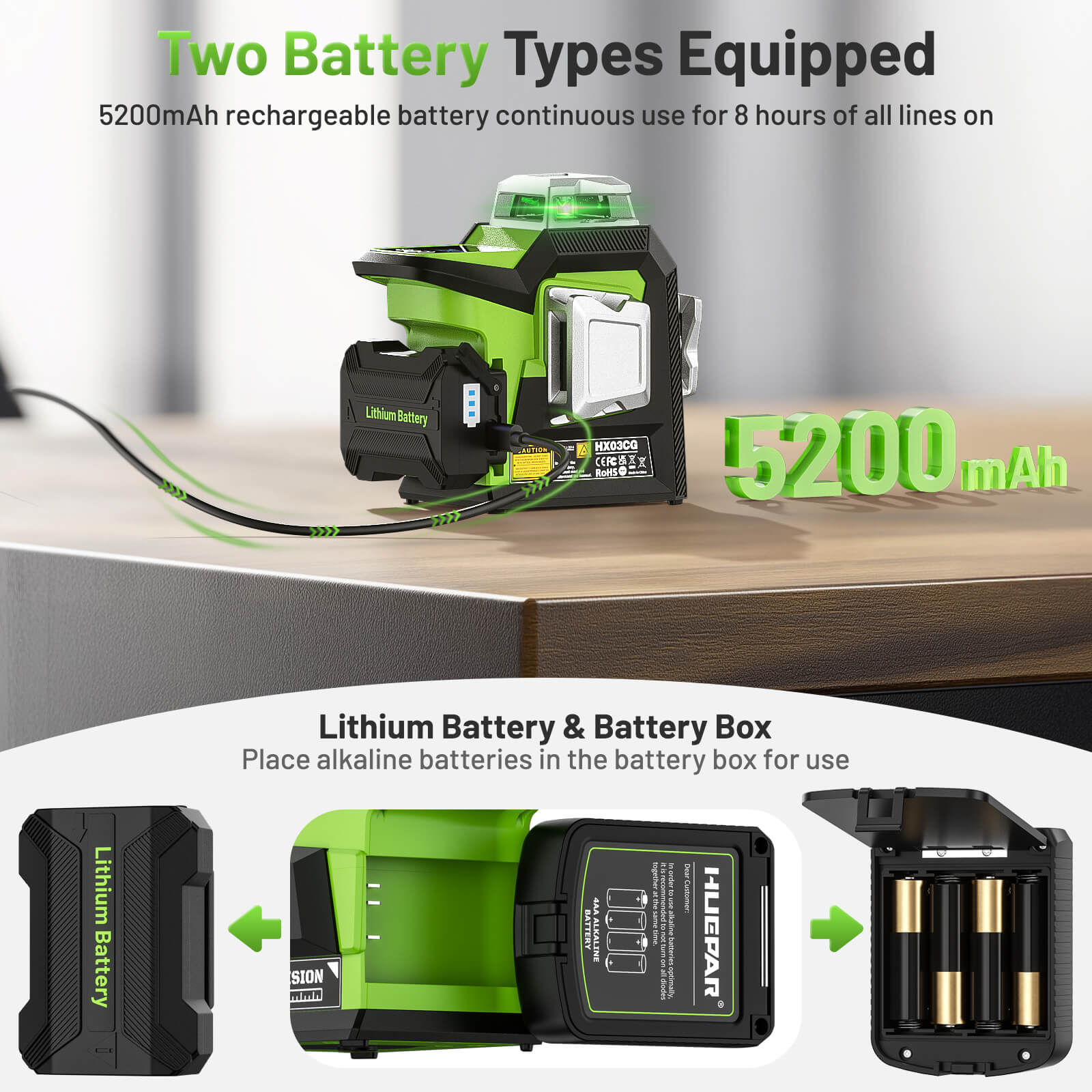 Huepar HX03CG Laser Level - 3D Laser Levels