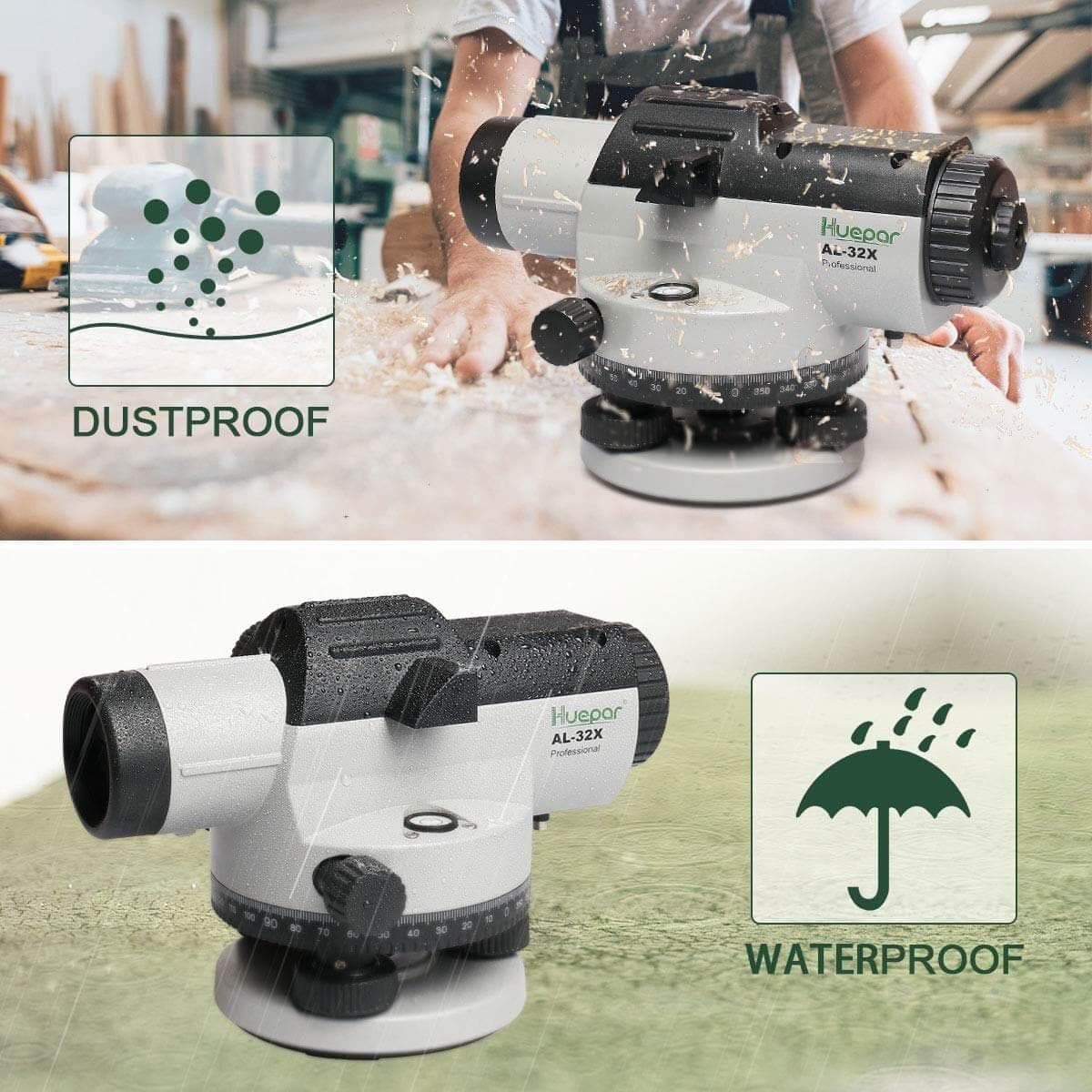 Huepar AL32X - Automatic Optical Level Measuring Tool - Automatic Optical Level