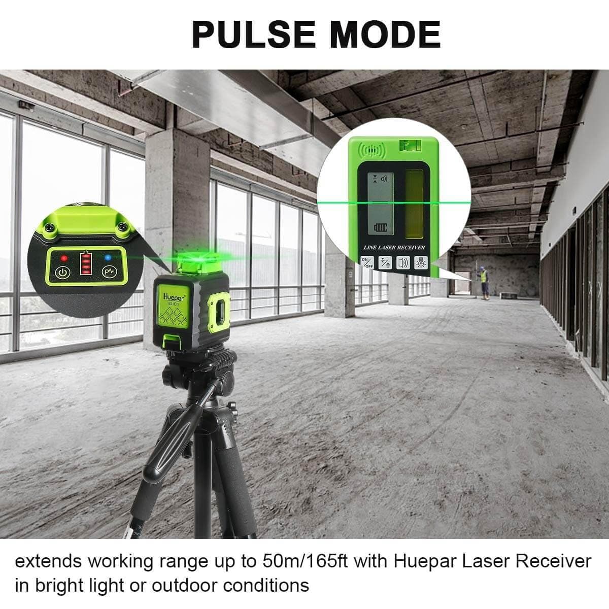 Huepar B21CG Laser Level - Cross Line Laser Level
