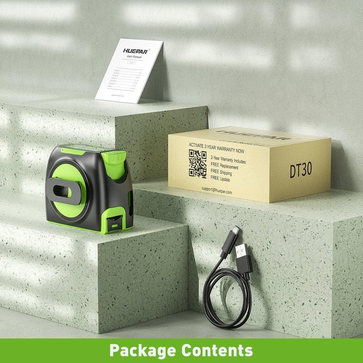 Huepar DT30 - 60M Laser Tape Measure Digital Distance Meter - Laser Distance Meter