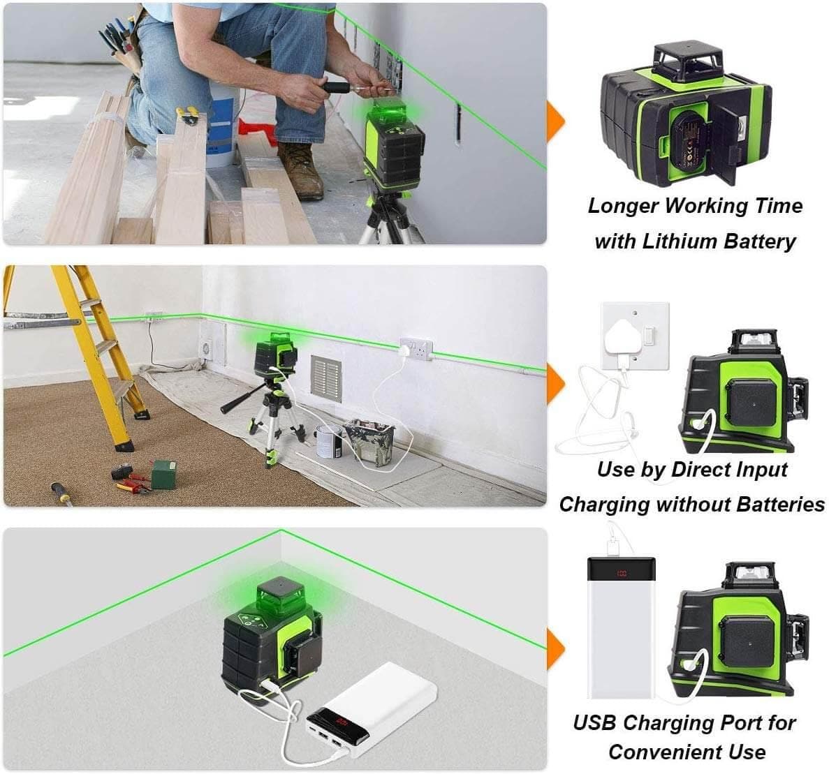 Huepar GF360G Laser Level - 3D Laser Levels