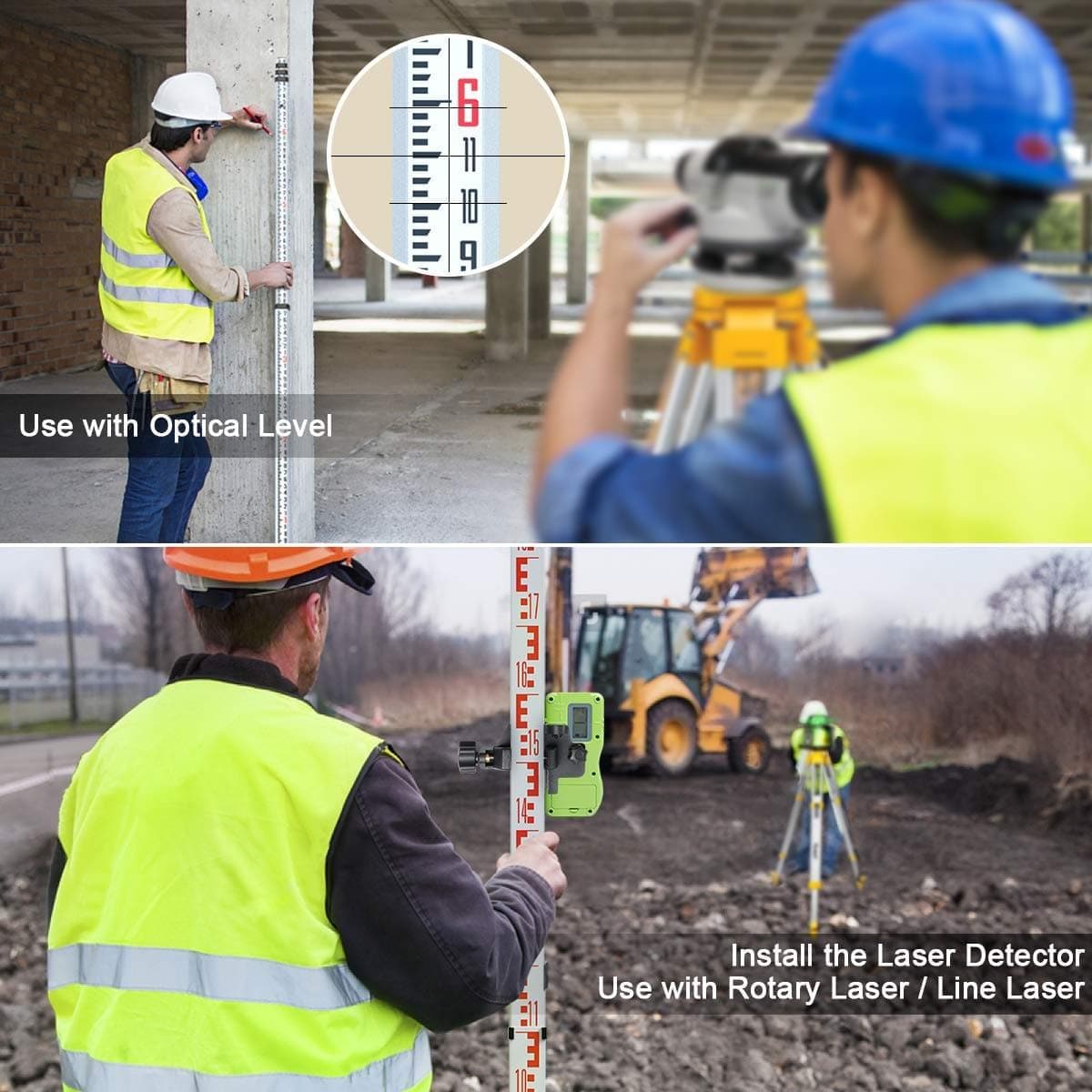 Huepar GR5 - 16ft/5m Aluminium Grade Rod - Tripods