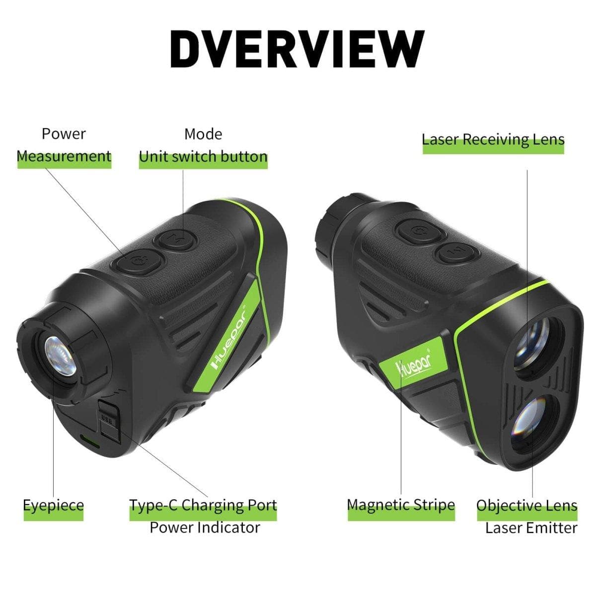 Huepar HLR600 Golf Rangefinder - Compact Laser Scope for Golfing Accuracy - Laser Rangefinder