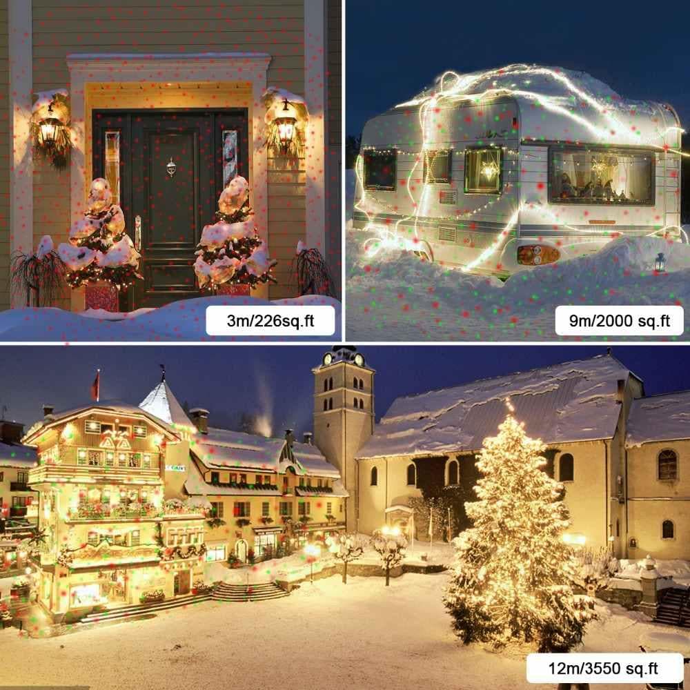 Huepar JGD - Indoor / Outdoor Remote Christmas Laser Light - LED Light Bulbs