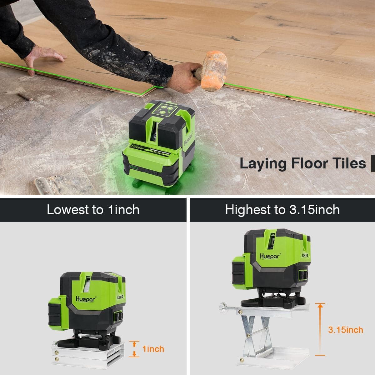 HUEPAR LS41G Laser Level - Cross Line Laser Level