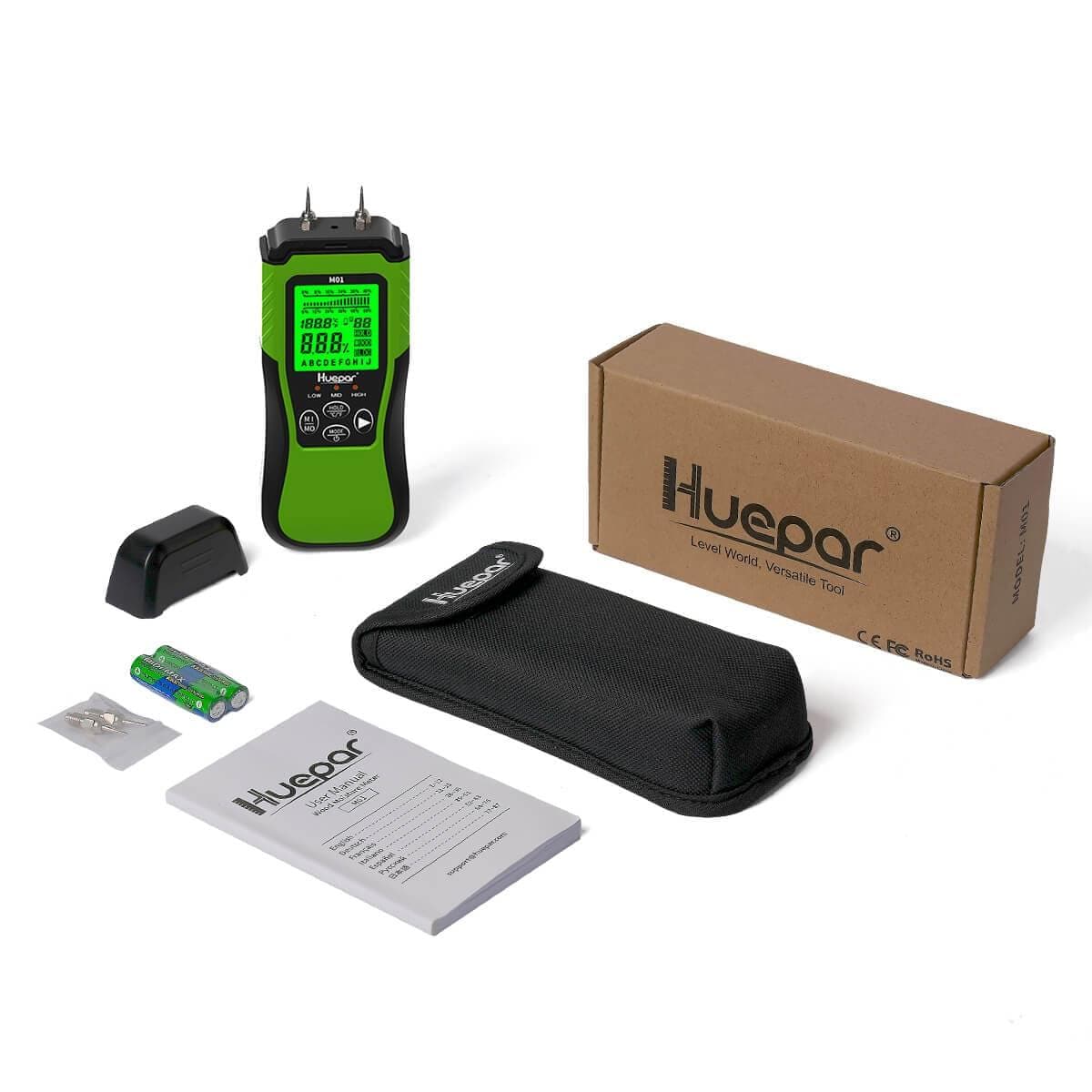 Huepar M01 - Digital Wood Moisture Detector - Moisture Meter