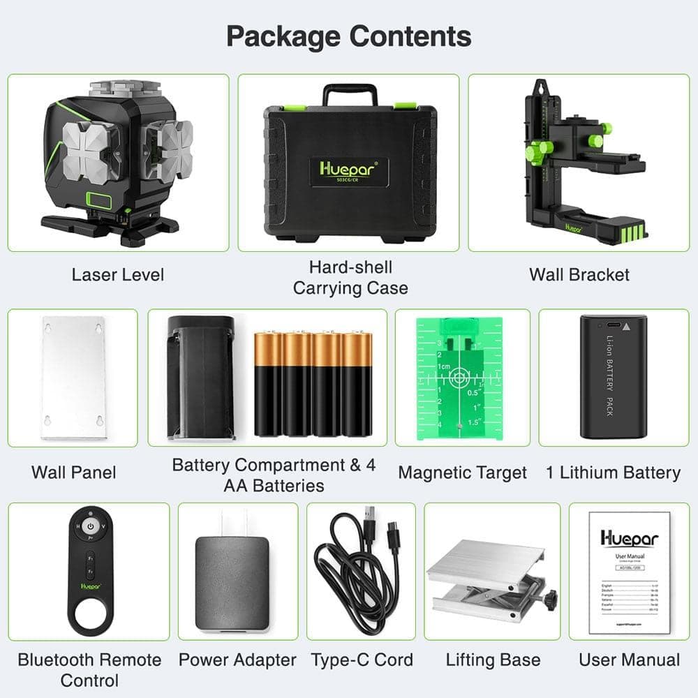 Huepar S03DG Laser Level - 3D Laser Levels