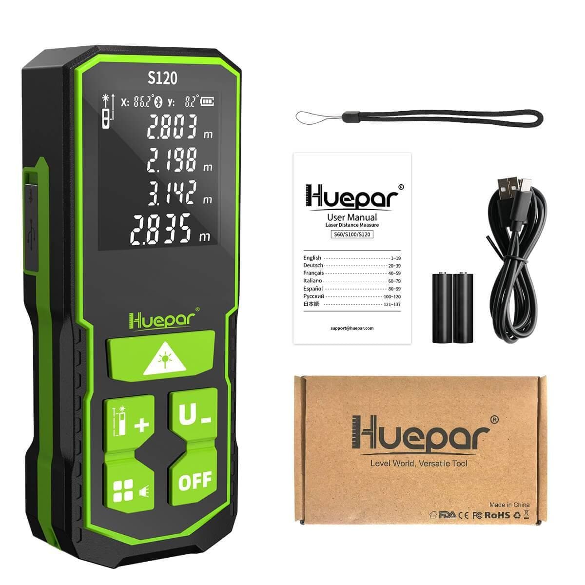 Huepar S120 - LCD Digital Laser Rangefinder - Laser Distance Meter