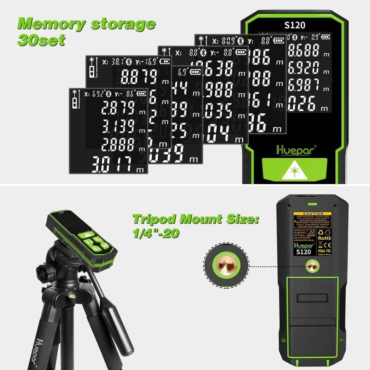 Huepar S120 - LCD Digital Laser Rangefinder - Laser Distance Meter