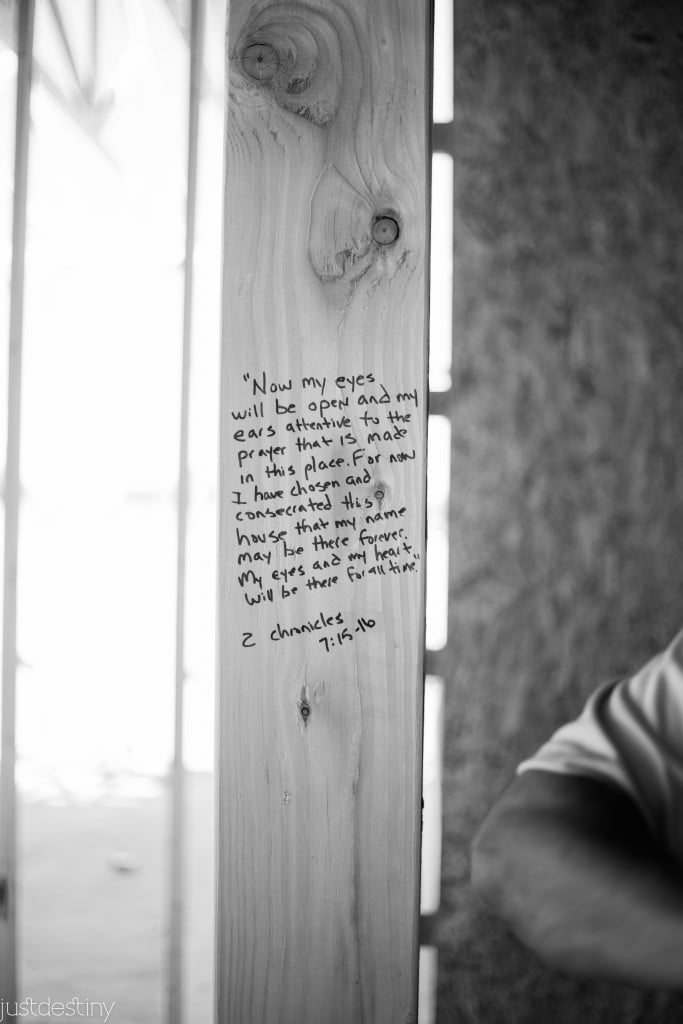 Bible Verses on a stud in a new home