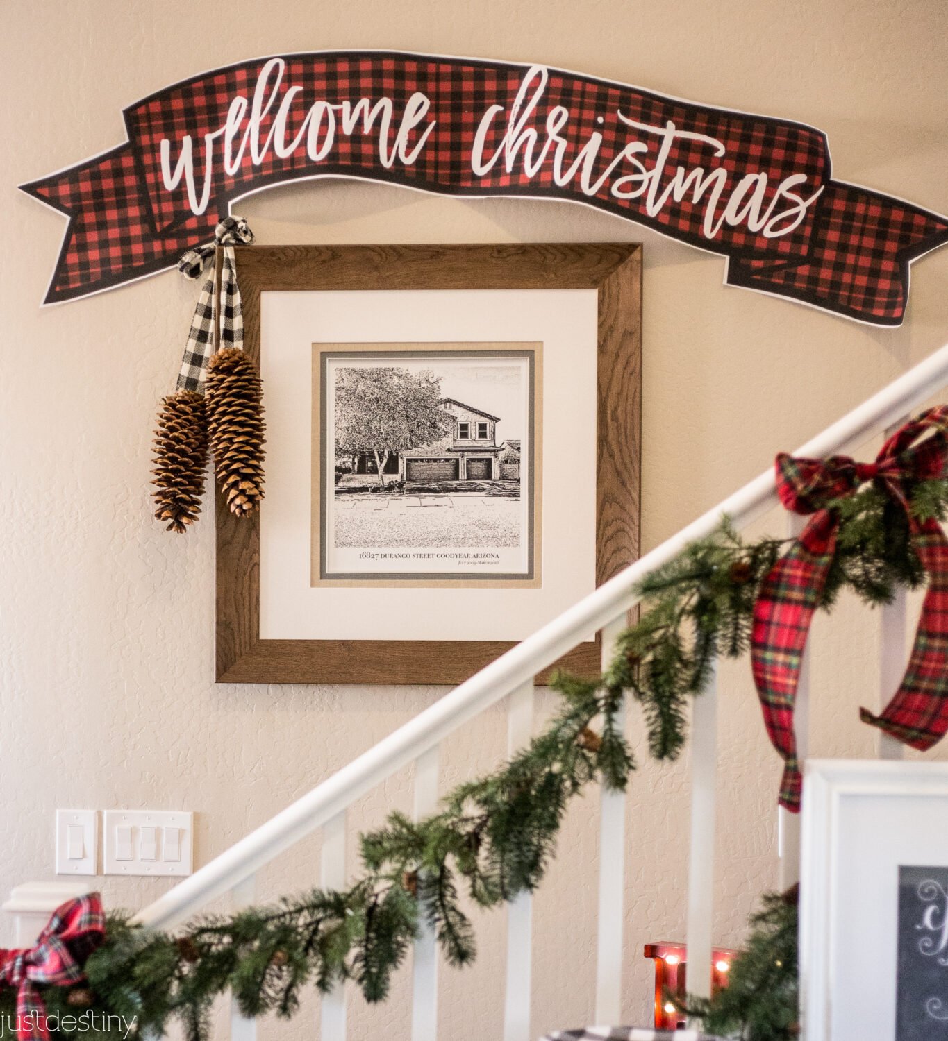 Buffalo Check Printable Christmas Banner