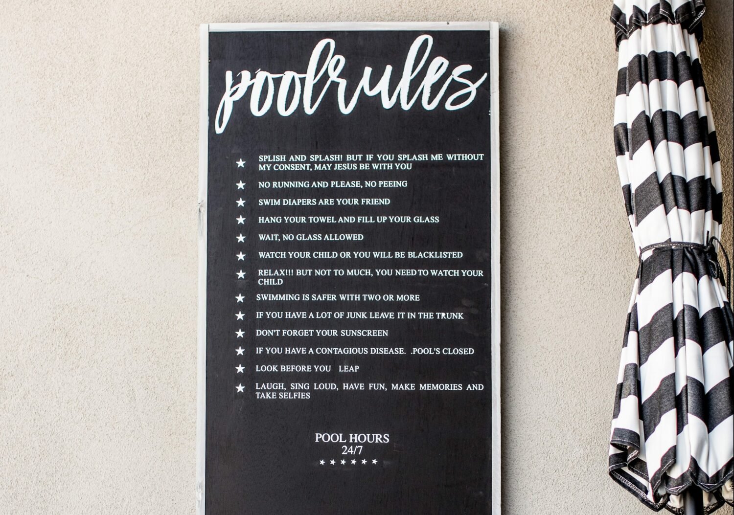 Pool Rules Sign