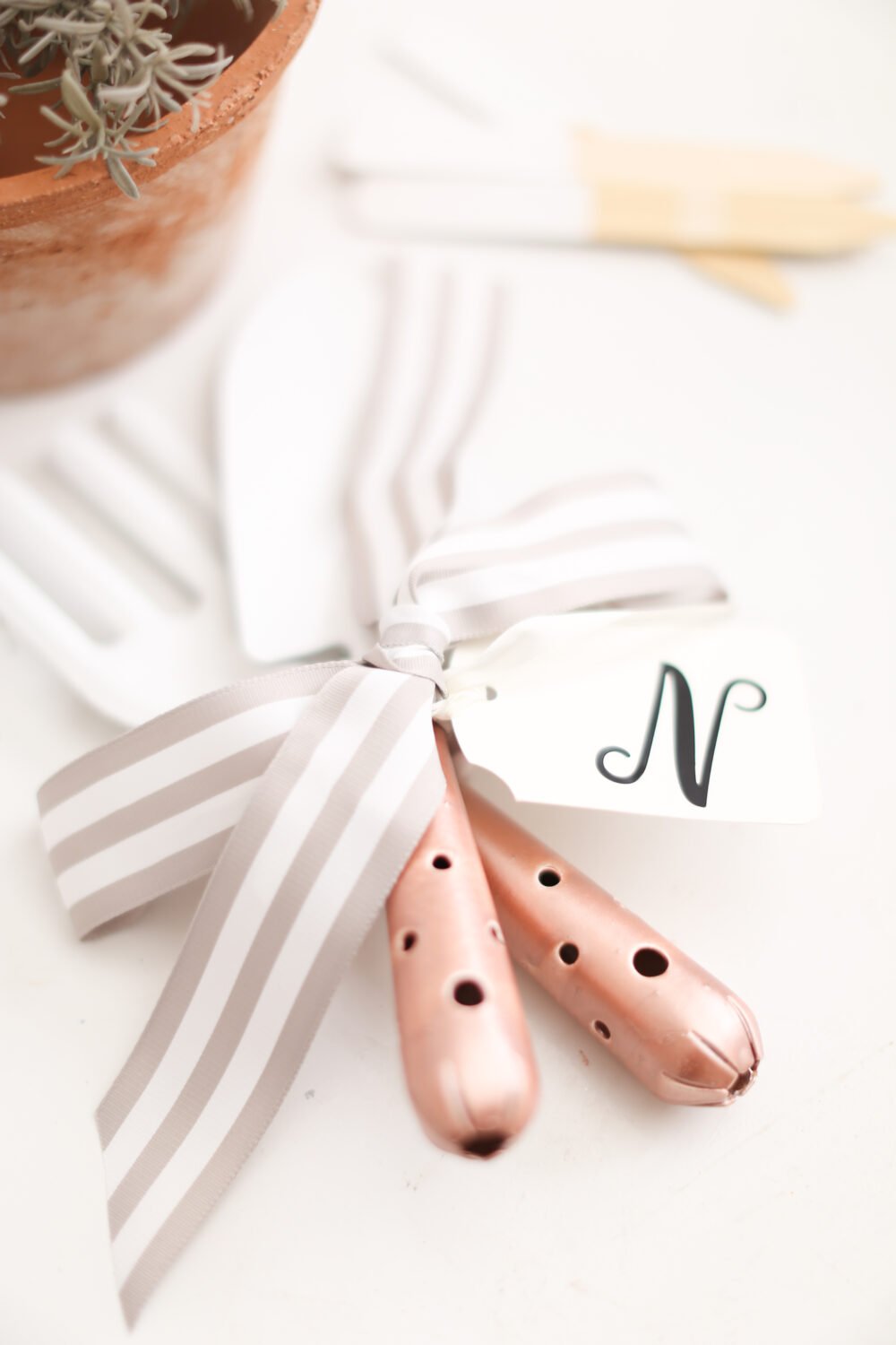 DIY Metallic Paint Project: Gardening Tools