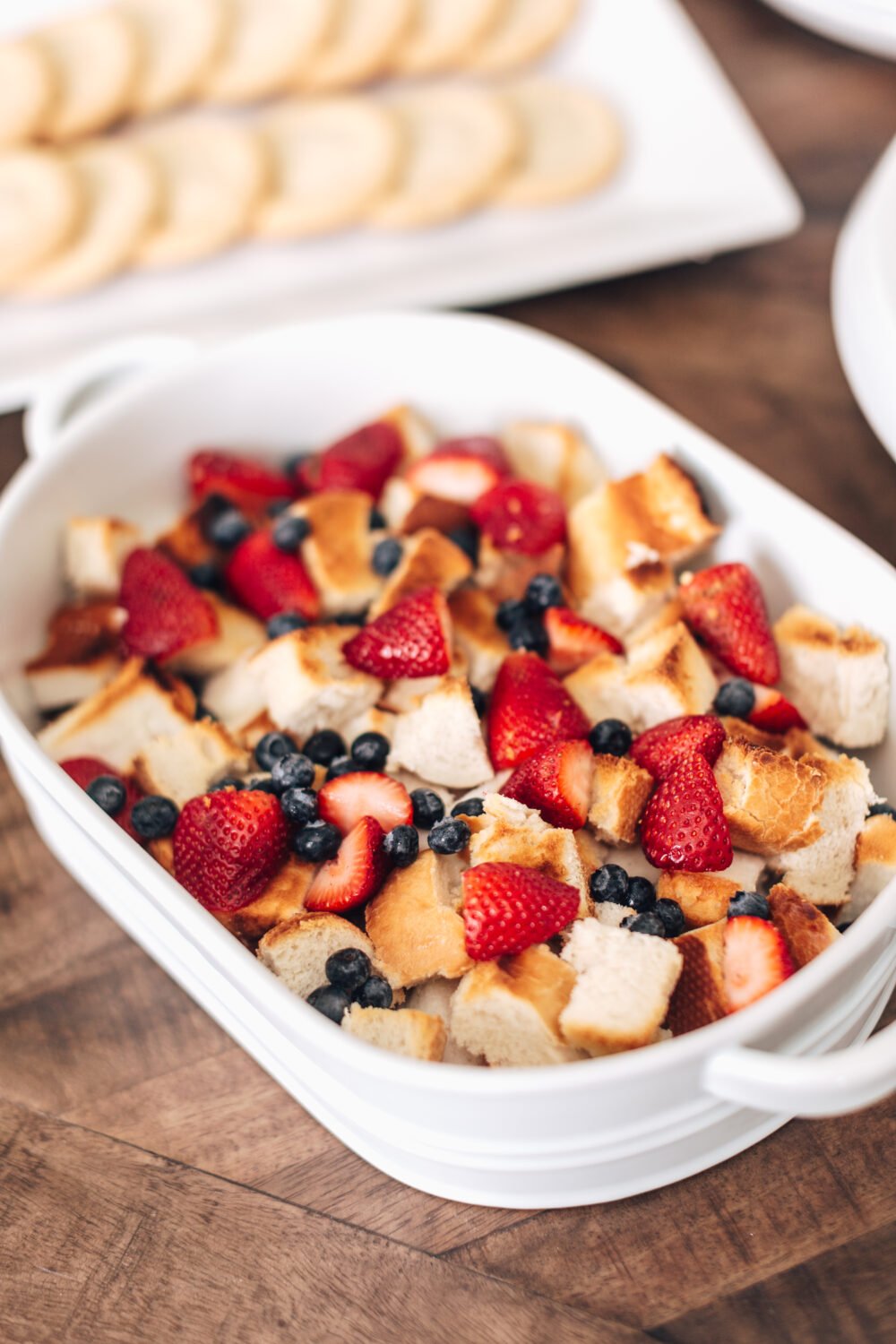 Angel food cake and strawberries