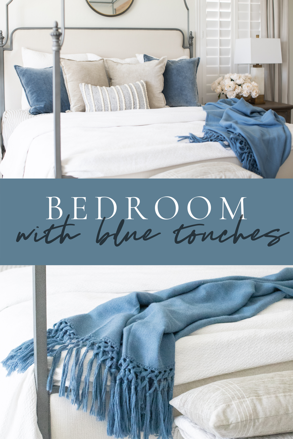 Adding blue to your bedroom can be super simple! Gorgeous details and tips from Just Destiny Home are here just for you!