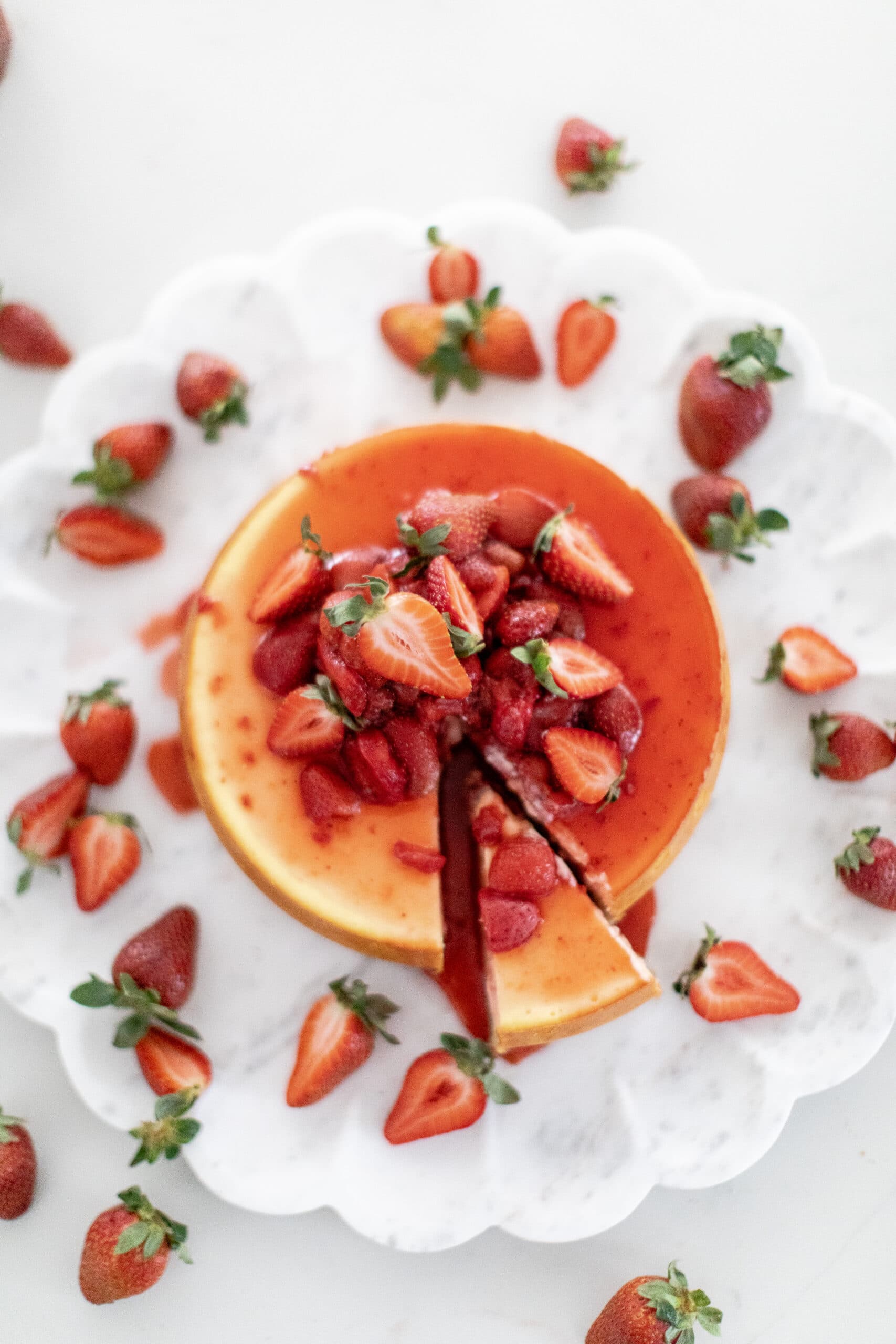 Strawberry Cheesecake on platter