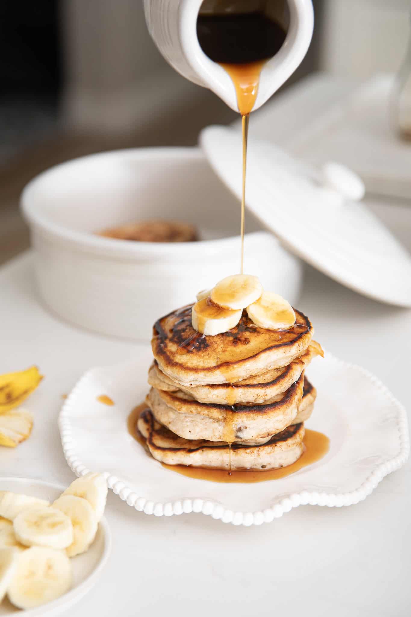 Banana Pancakes with Syrup! 