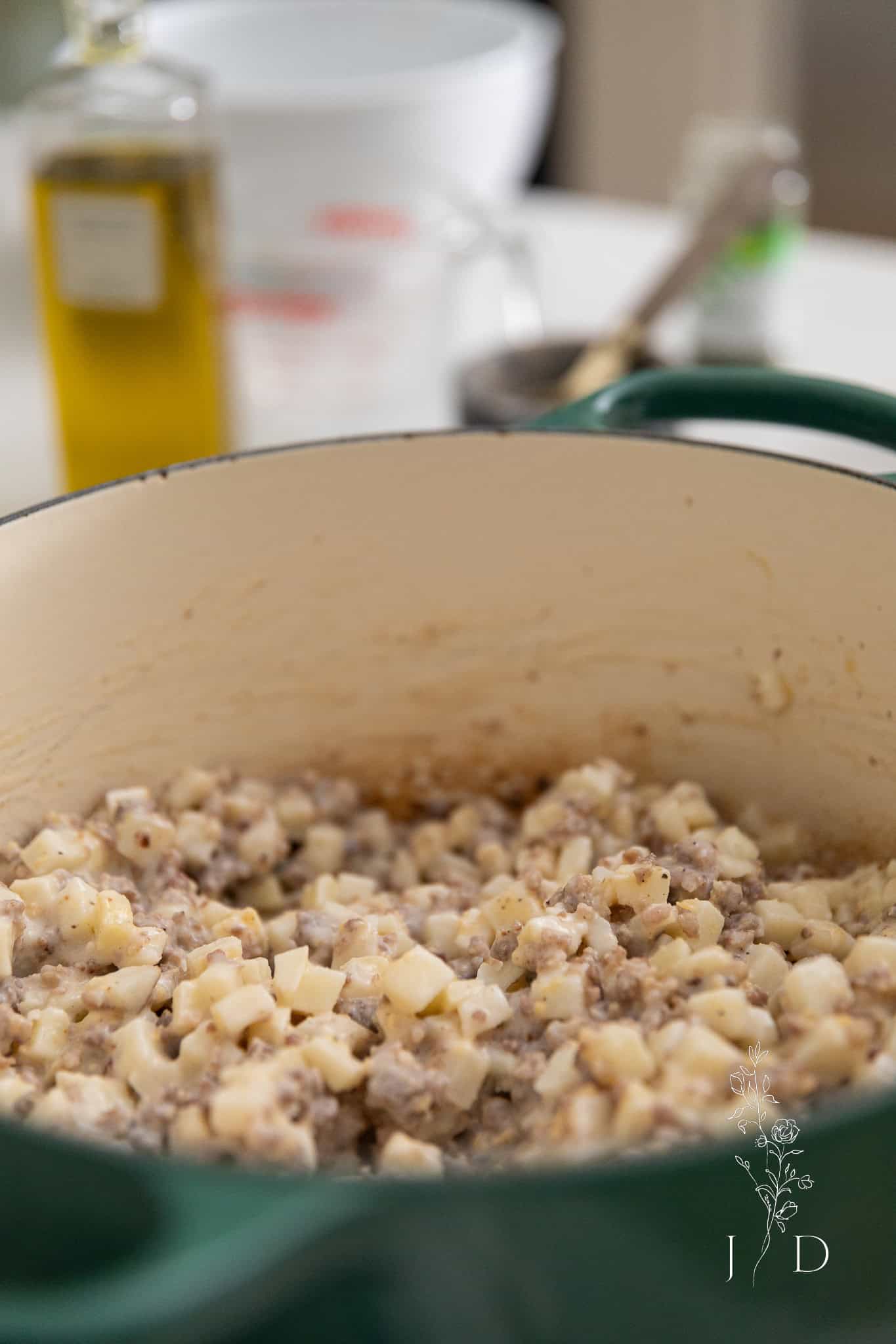Close up of Sausage and Potatoes