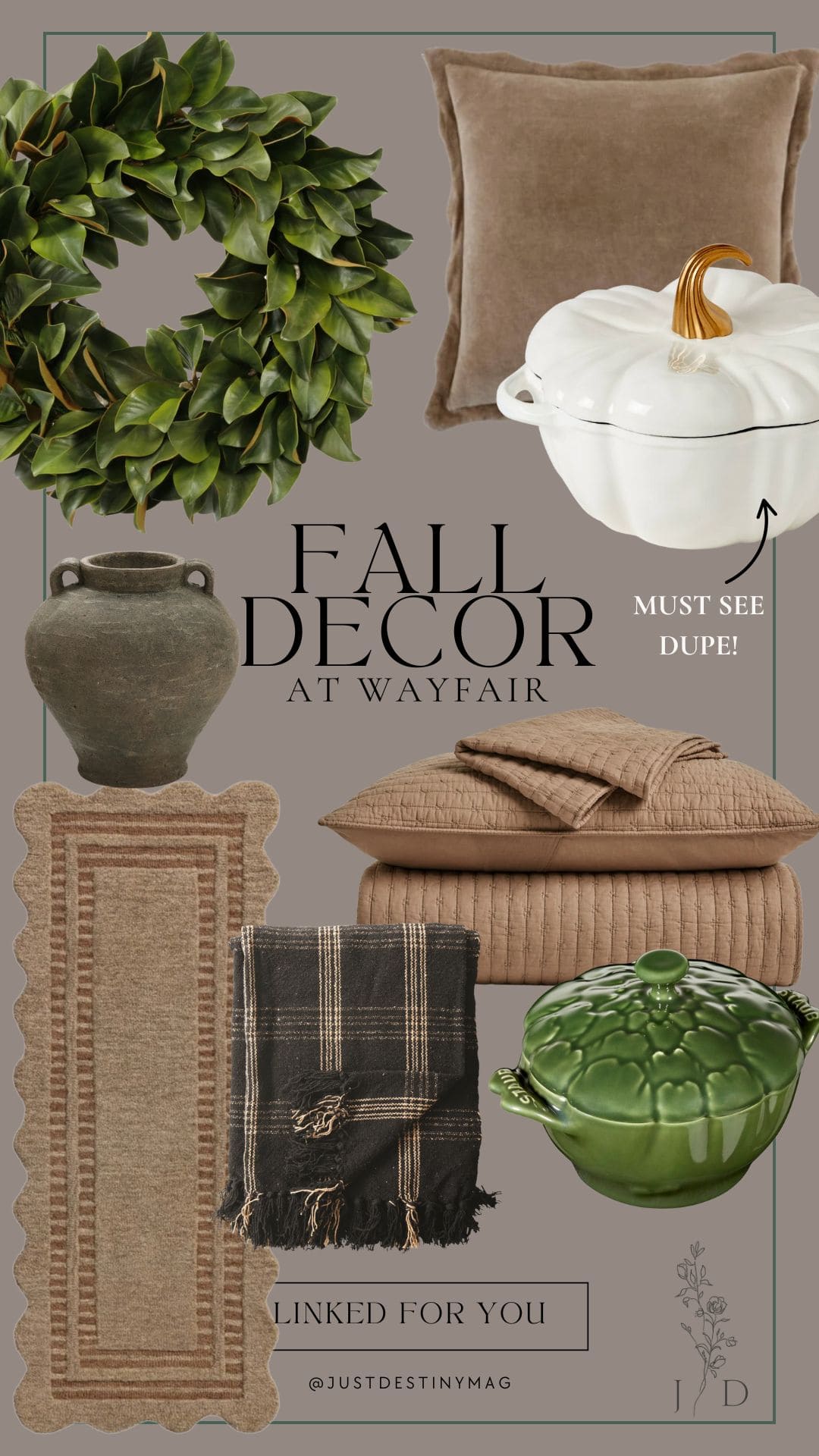 A collection of fall decor from wayfair